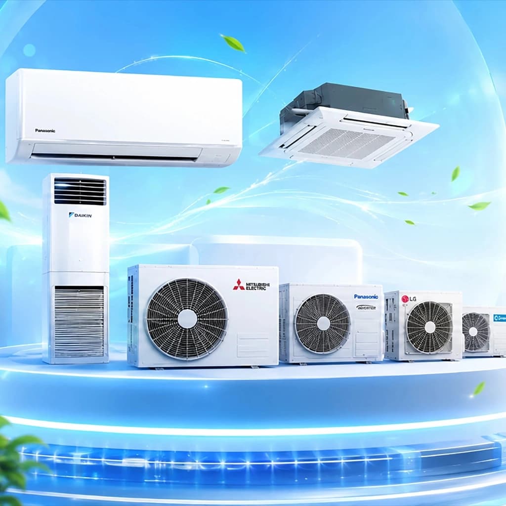 Hệ thống máy lạnh Daikin, Panasonic, Mitsubishi Electric chính hãng